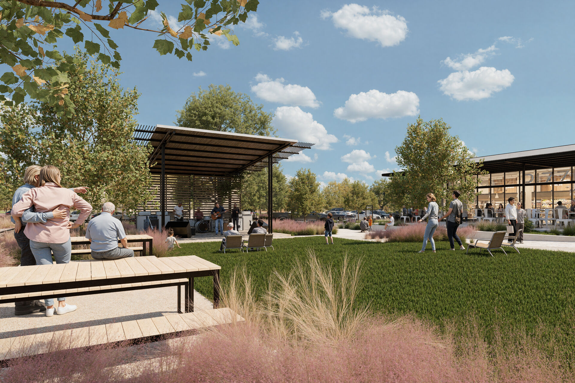 Community outdoor gathering at Founder's Hill